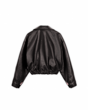 “Dark Chocolate” leather bomber jacket